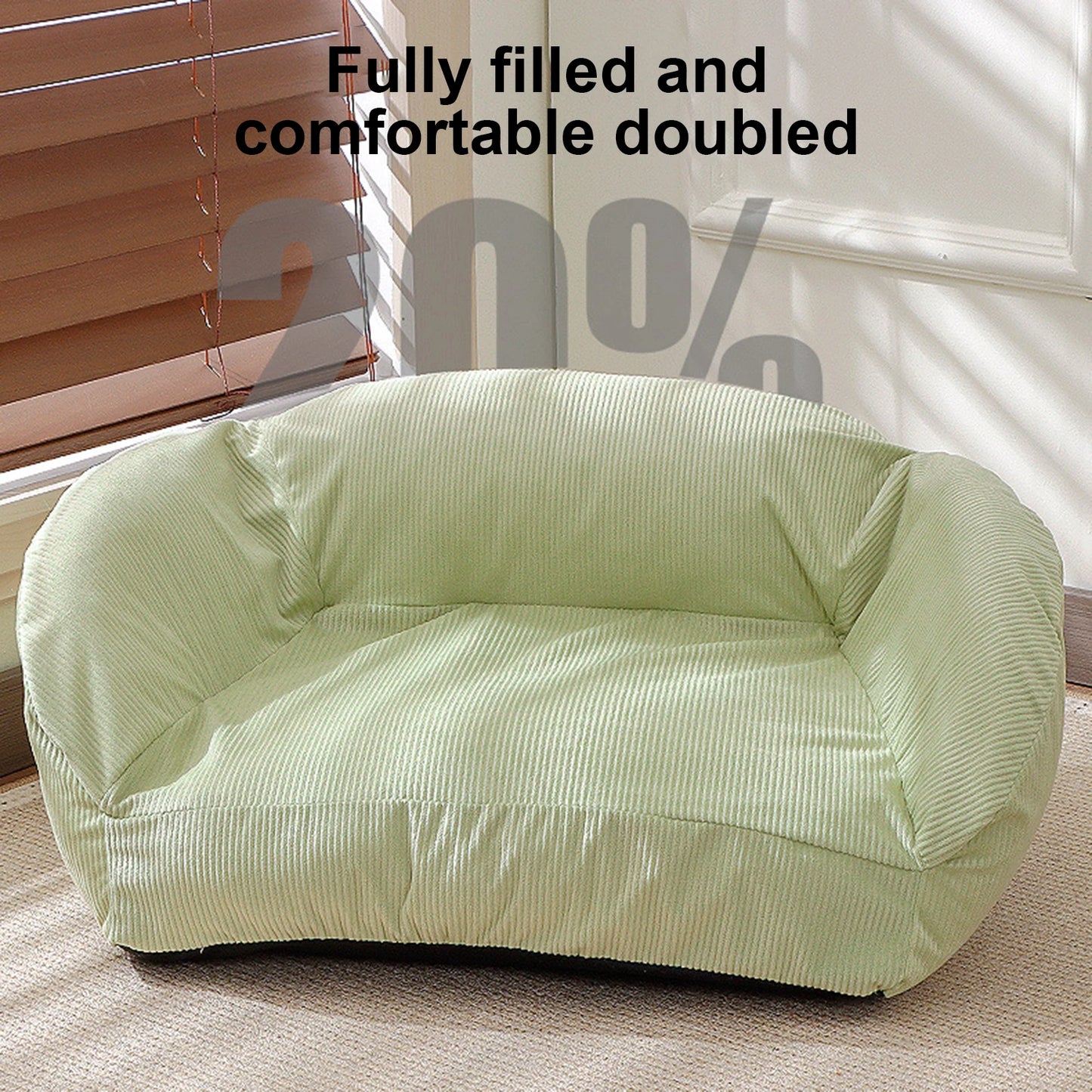 Pet Sofa Bed All Seasons Pet Bed with Widen Sleeping Area Pet Couch with Removable Washable Cover Anti-slip Bottom for Cats Smal