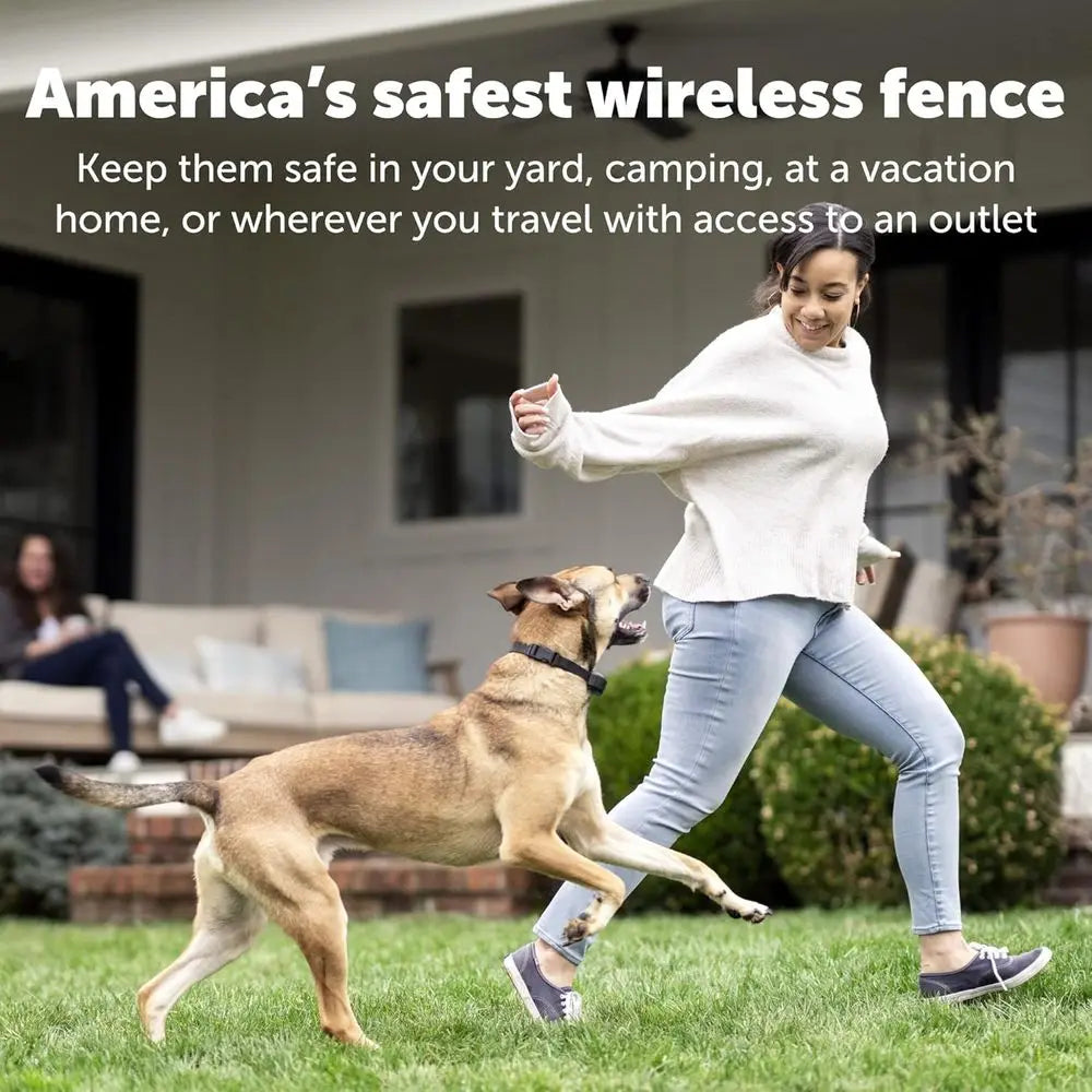 Portable Wireless Dog Fence - No Digging Needed - Covers Up to 3/4 Acre - Suitable for Dogs Over 5lbs