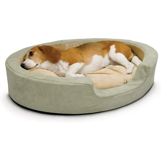 Heated Dog Bed Indoor, Thermo-Snly Sleeper with Removable Waterproo Heated Pad, Calming Pillow Pet Bed, hine Washable, Saety Lis
