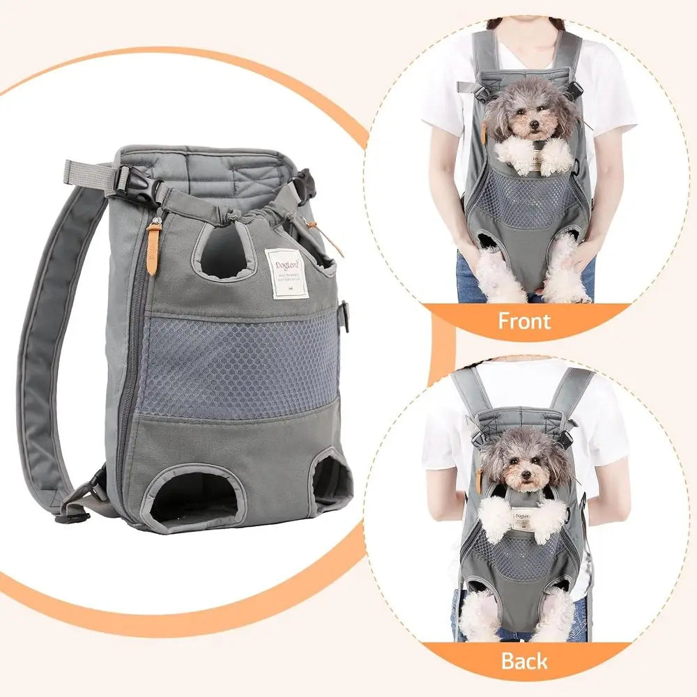 Pawsome Pet Backpack Carrier with Legs Out for Small to Medium Dogs - Airline Approved, Ideal for Travel, Hiking & Biking