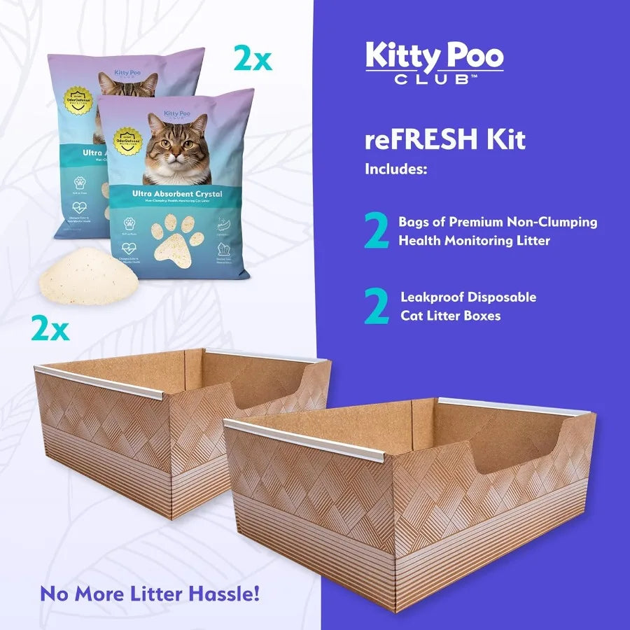 Health Indicating Cat Litter 2Bag NonClumping Lightweight with Disposable 2Pack Cat Litter Box Non Clumping Super Absorbent Odo